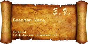Beerman Vera névjegykártya